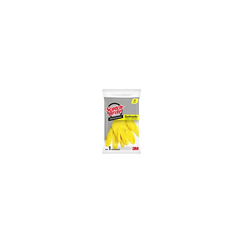 3M Guante de Limpieza Satinado Scotch-Brite Profesional  G 8-8 1/2 Amarillo Grande ME400000597