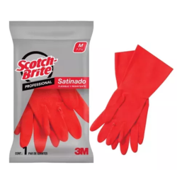 3M Guante de Limpieza Satinado Scotch-Brite Profesional M7-7 1/2 Rojo Mediano ME400000563
