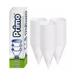 Primo Vaso Cono Papel 106 C/5000 pz 20/250 Blanco