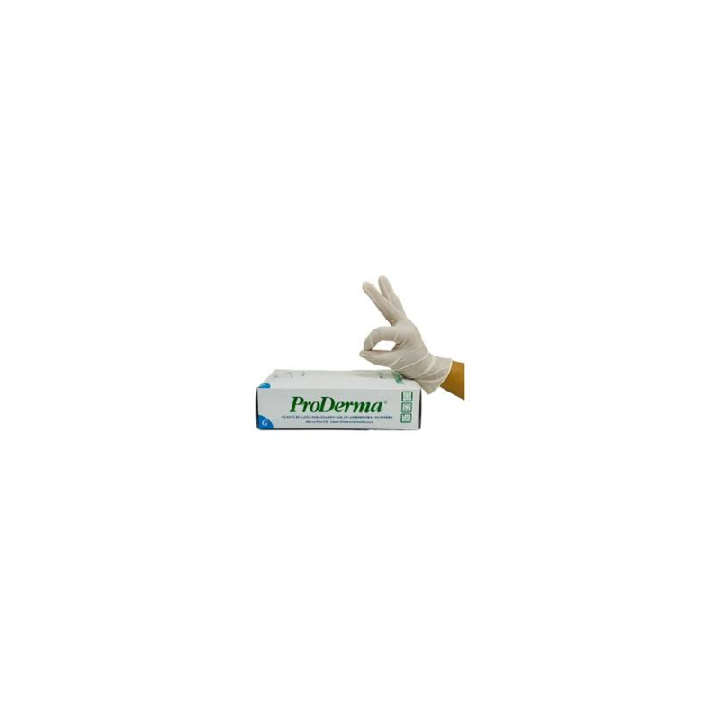 Uniseal Guante Proderma Examen Latex Blanco Grande 004-8