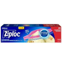 Ziploc Bolsa Grande C/20 Piezas (26.8 cm x 27.3 cm)